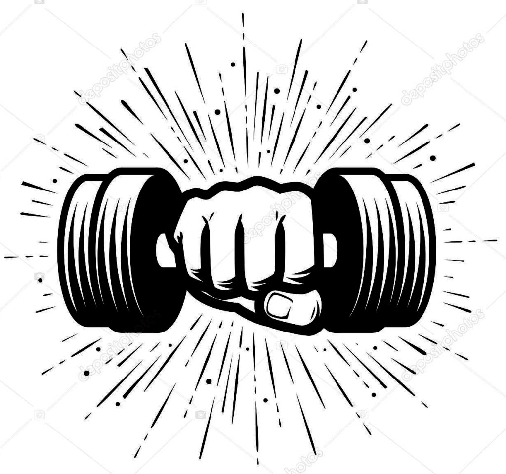 depositphotos 313918312 stock illustration arm with dumbbell gym fitness